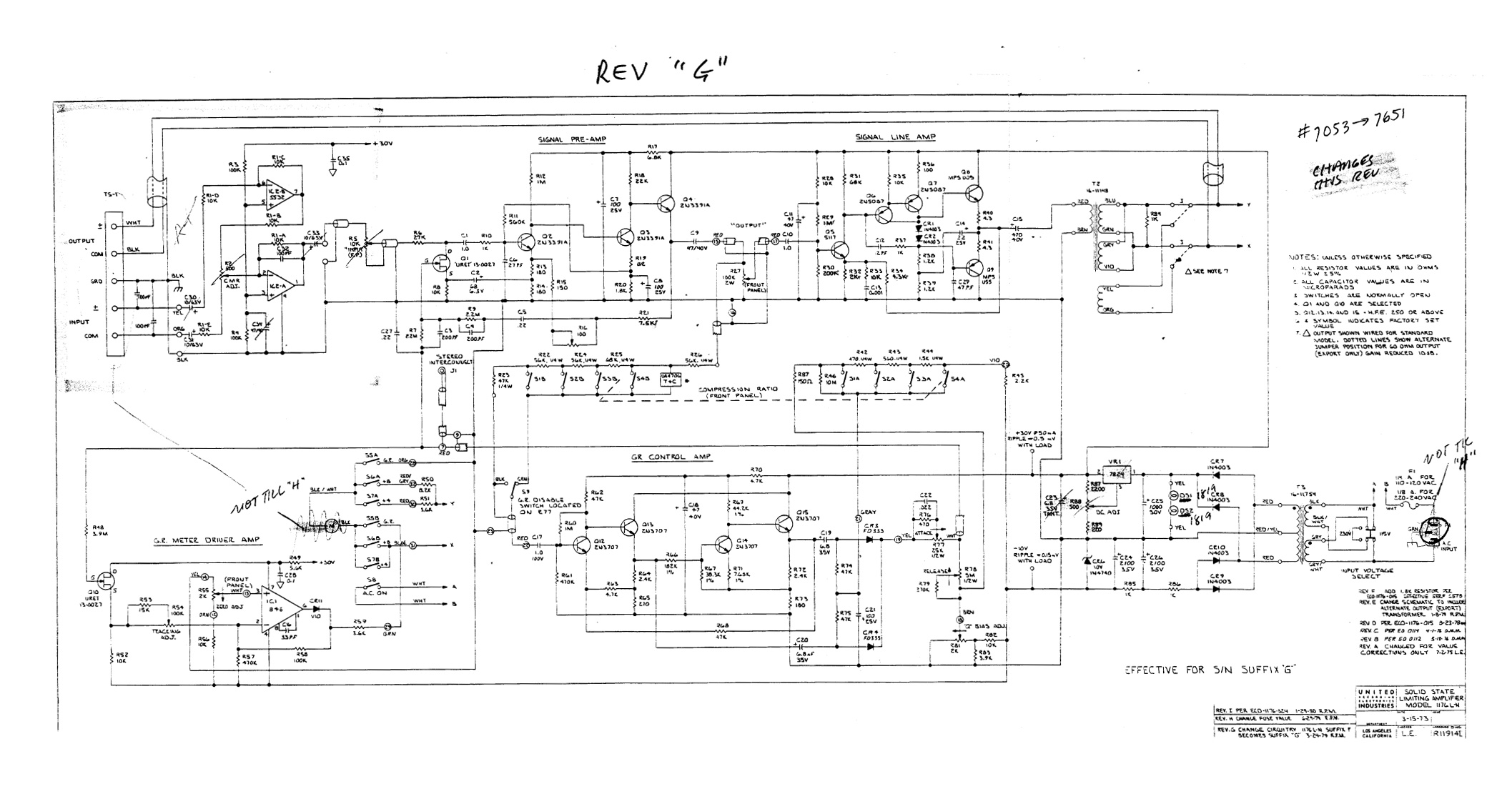 UREI 1176 Rev.G clone for recording studio